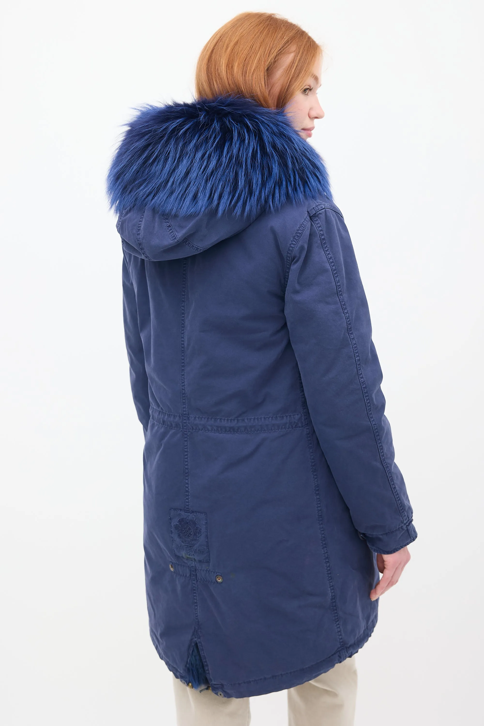 Navy Fur Lined Parka