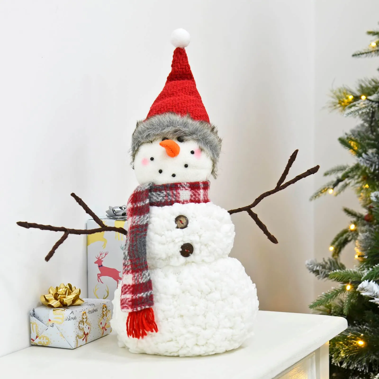 Novelty Snowman Standing Christmas Xmas Decoration 35cm