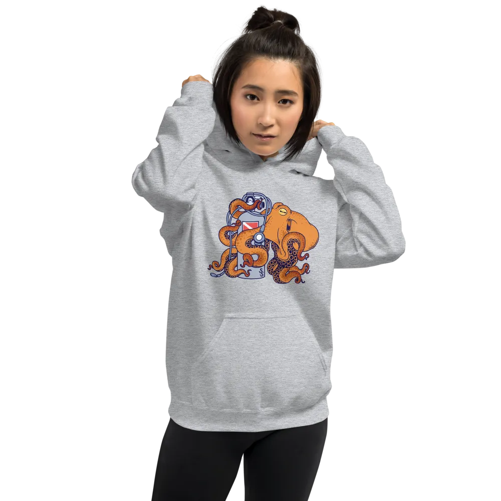 Orange Octogen Scuba Hoodie - Unisex - Perfect for Diving Enthusiasts