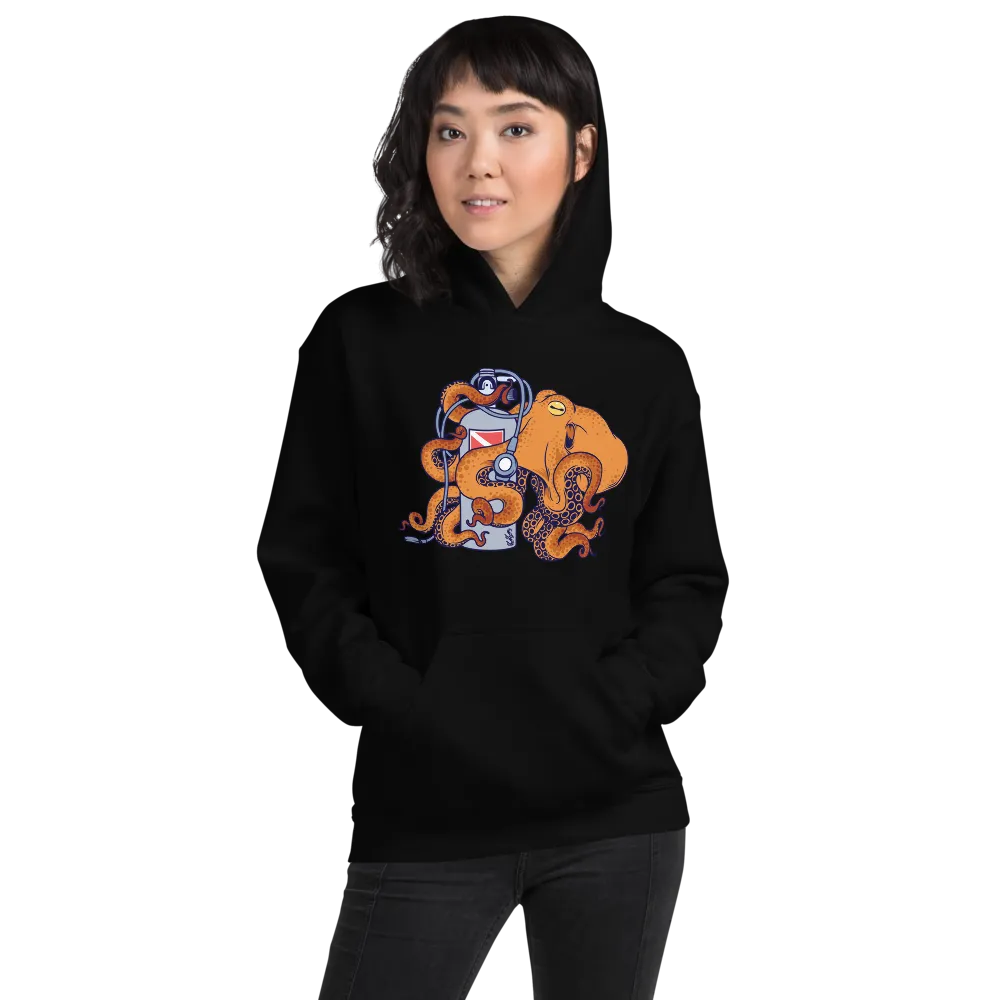 Orange Octogen Scuba Hoodie - Unisex - Perfect for Diving Enthusiasts