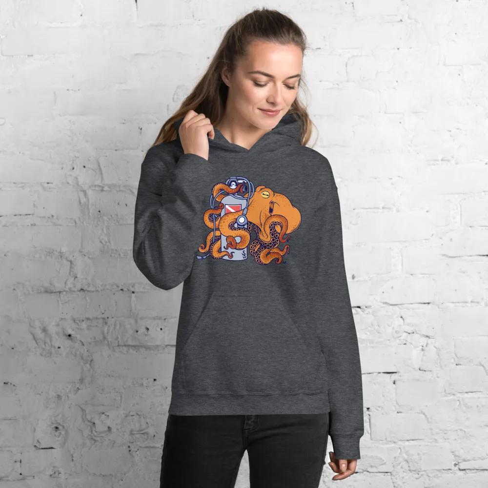 Orange Octogen Scuba Hoodie - Unisex - Perfect for Diving Enthusiasts