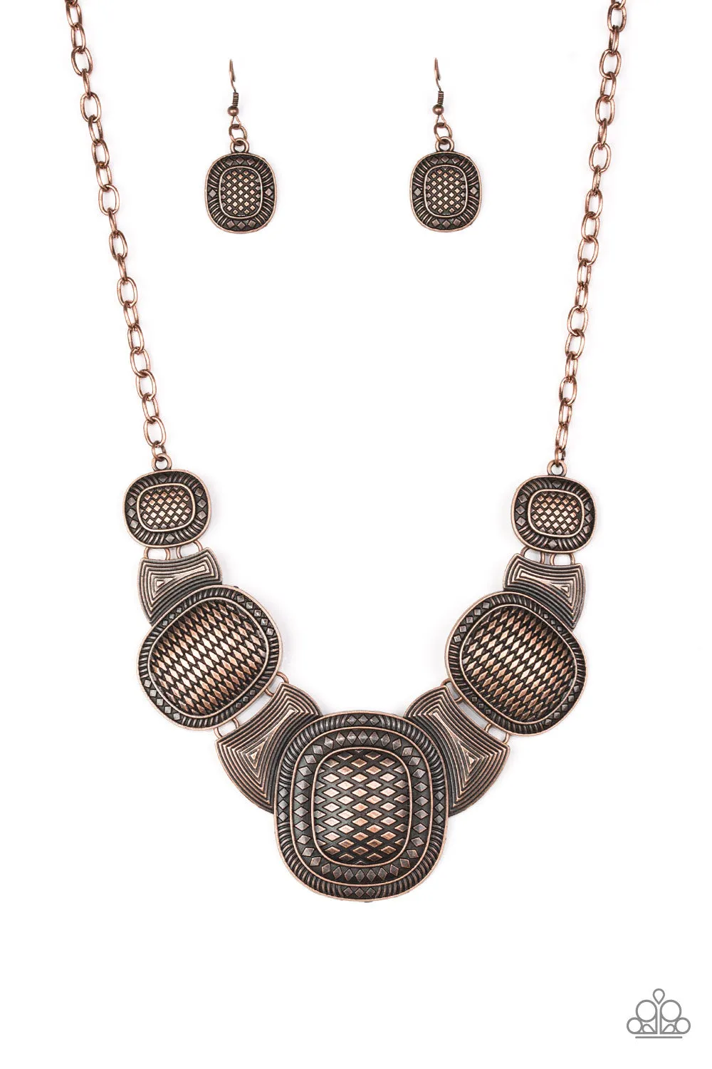 Paparazzi Accessories  - Prehistoric Powerhouse #N156 Box 2 - Copper Necklace