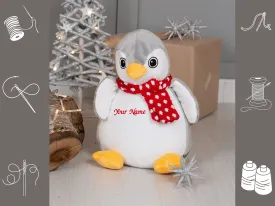 Personalised Embroidered Penguin Plush Toy