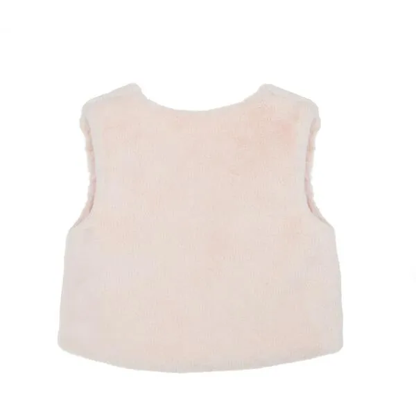 Pink Fur Ribbon Vest