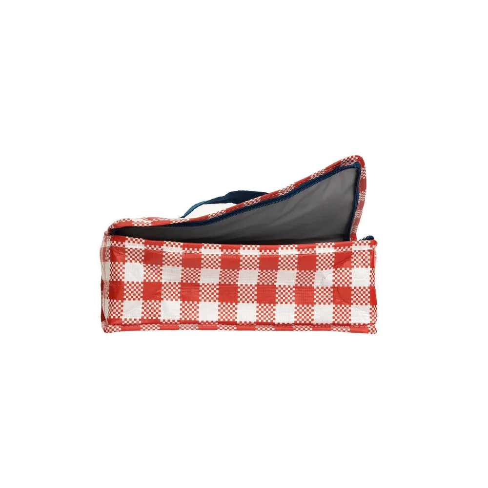 Project Ten Red Checkerboard Takeaway Bag