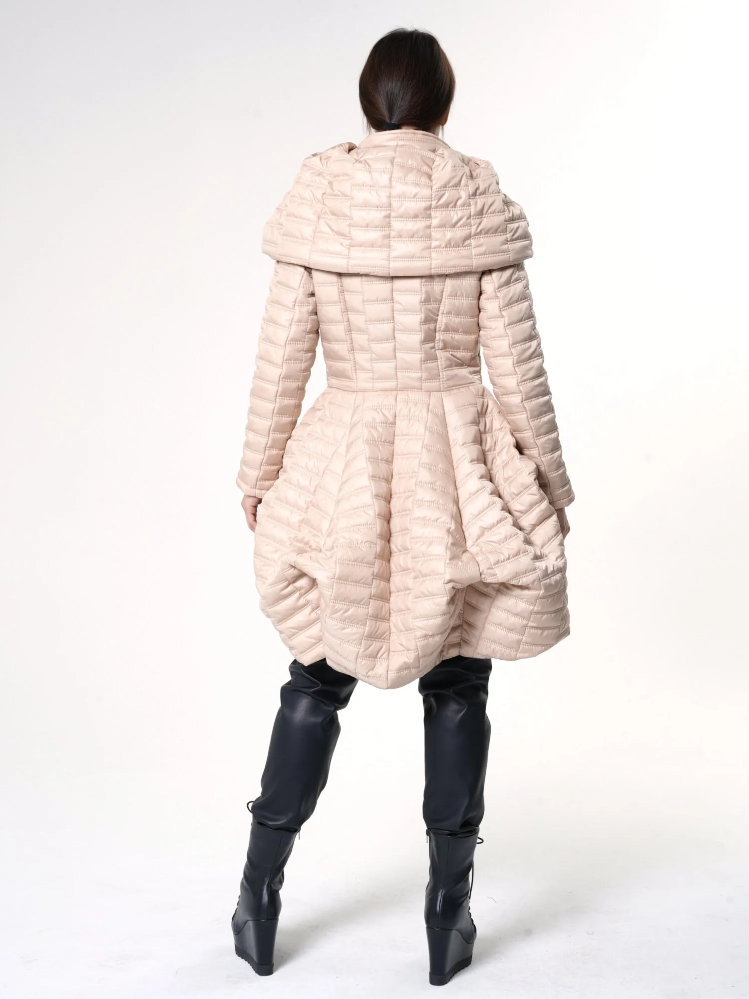 Puffer Coat With Large Collar