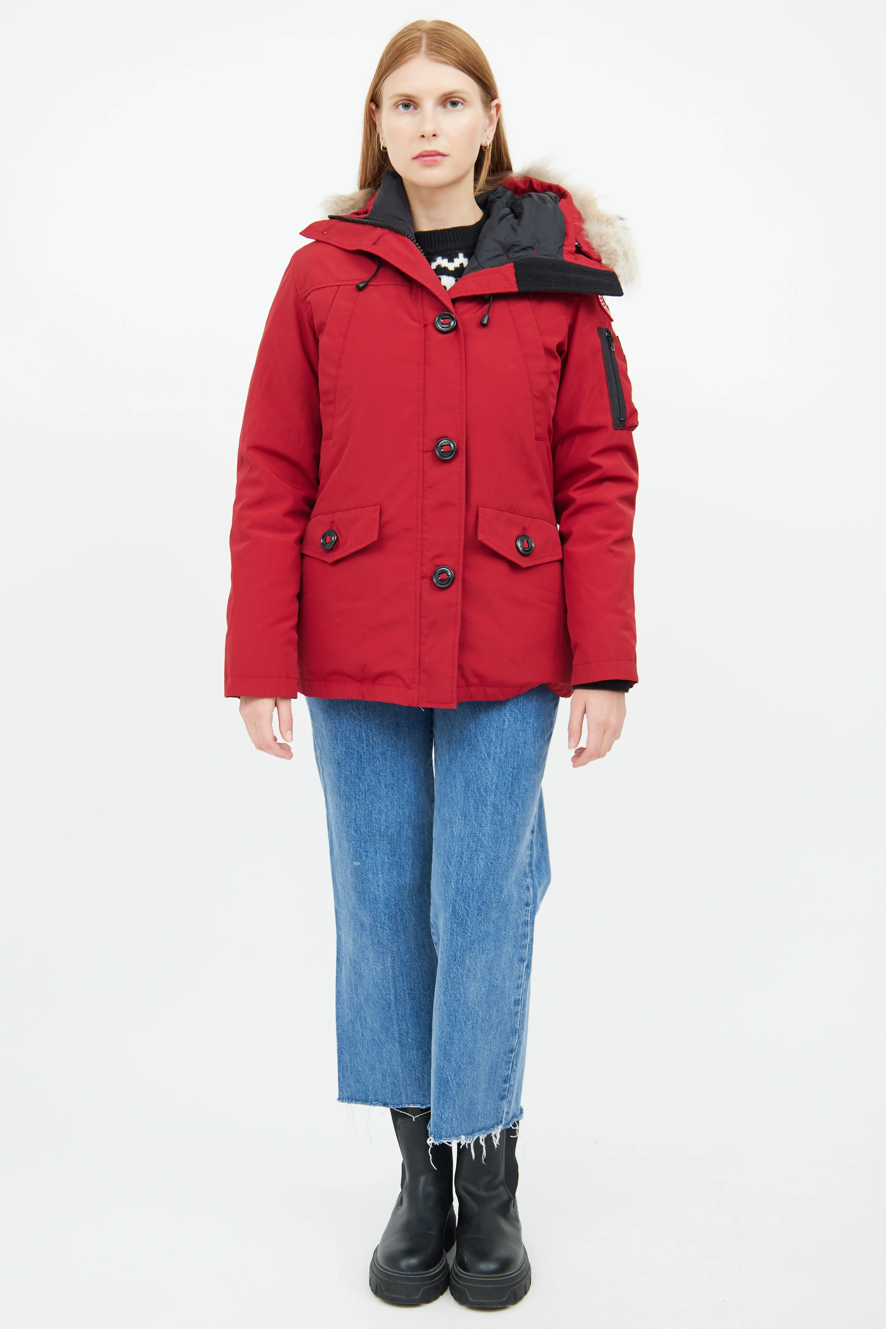 Red Montebello Down & Fur Hood Parka