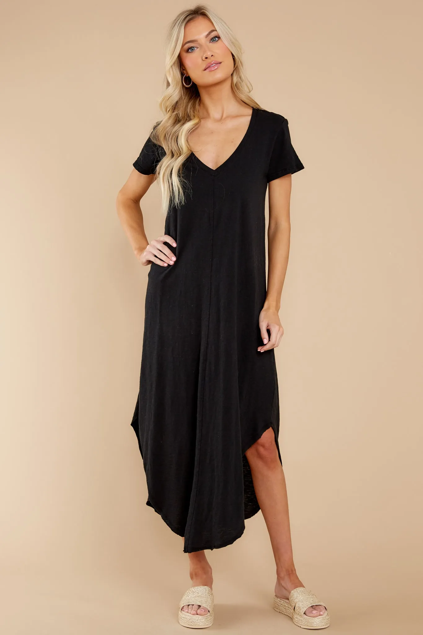 Reverie Black Short Sleeve Dress