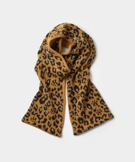 RoToTo Reversible Chunky Muffler in Beige Leopard