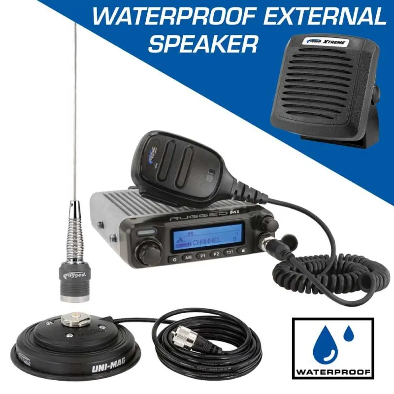 Rugged Radios Adventure Radio Kit - M1 Waterproof Powerful Business Band and External Speaker