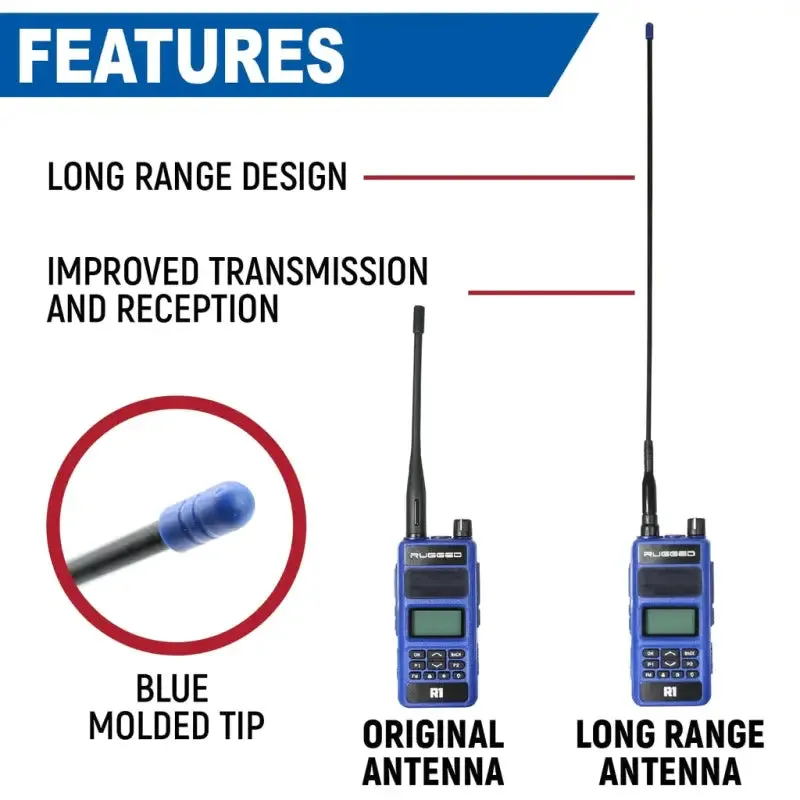 Rugged Radios Long Range Antenna for R1 / RDH-X / ABH7 Handheld Radio