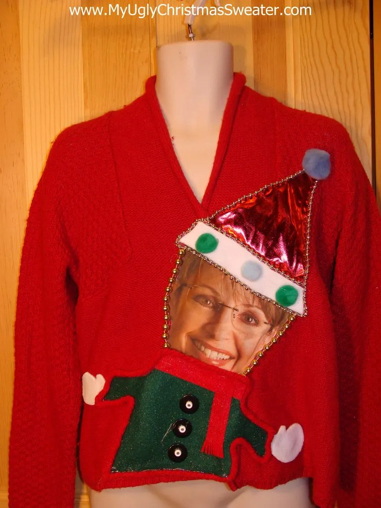 Sarah Palin Tacky Christmas Sweater Party Winner