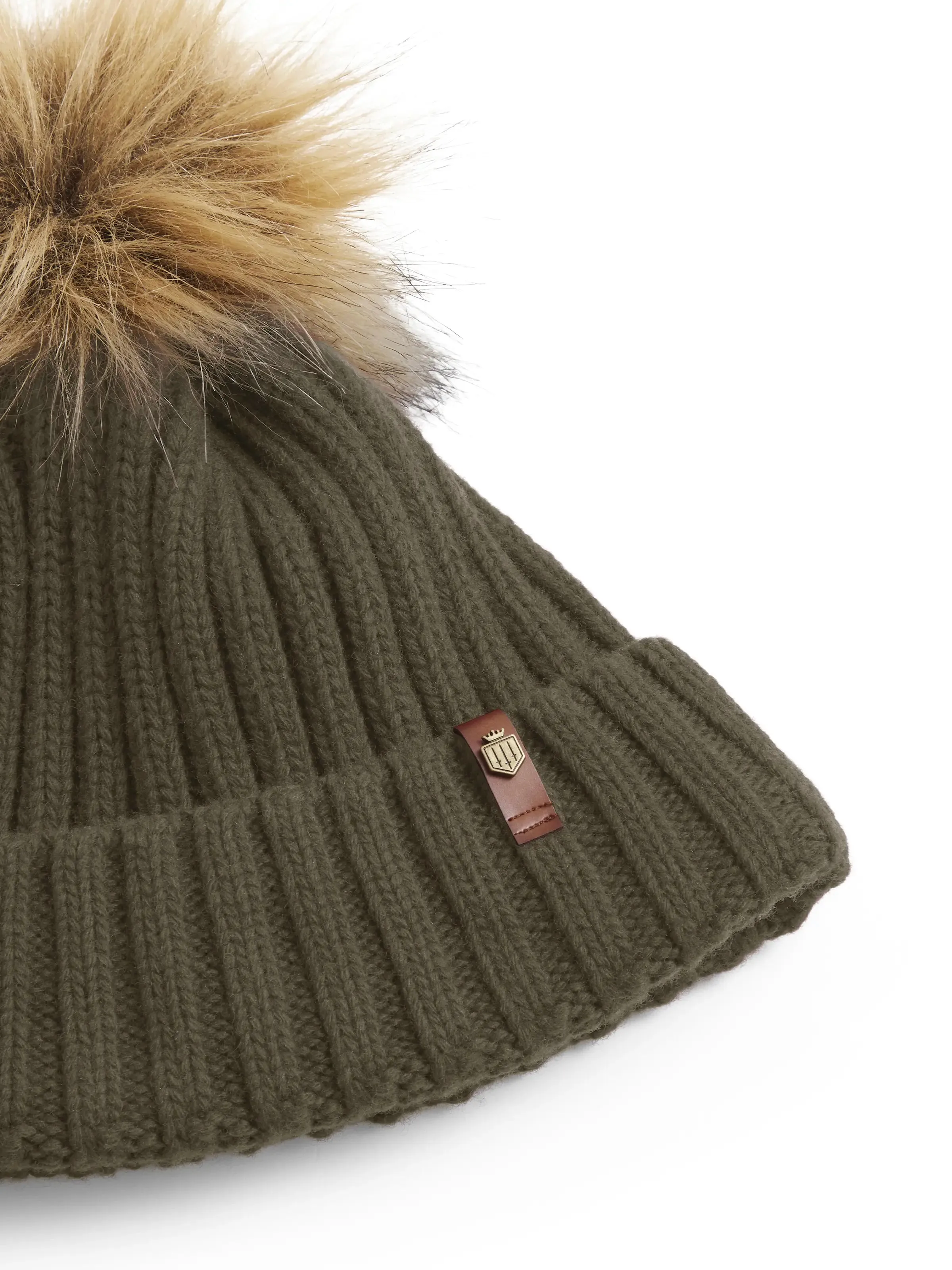 Signature Knitted Bobble Hat - Moss Green