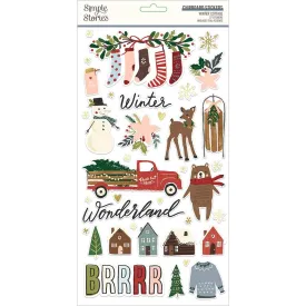 Simple Stories Winter Cottage Chipboard Stickers 6in x 12in*