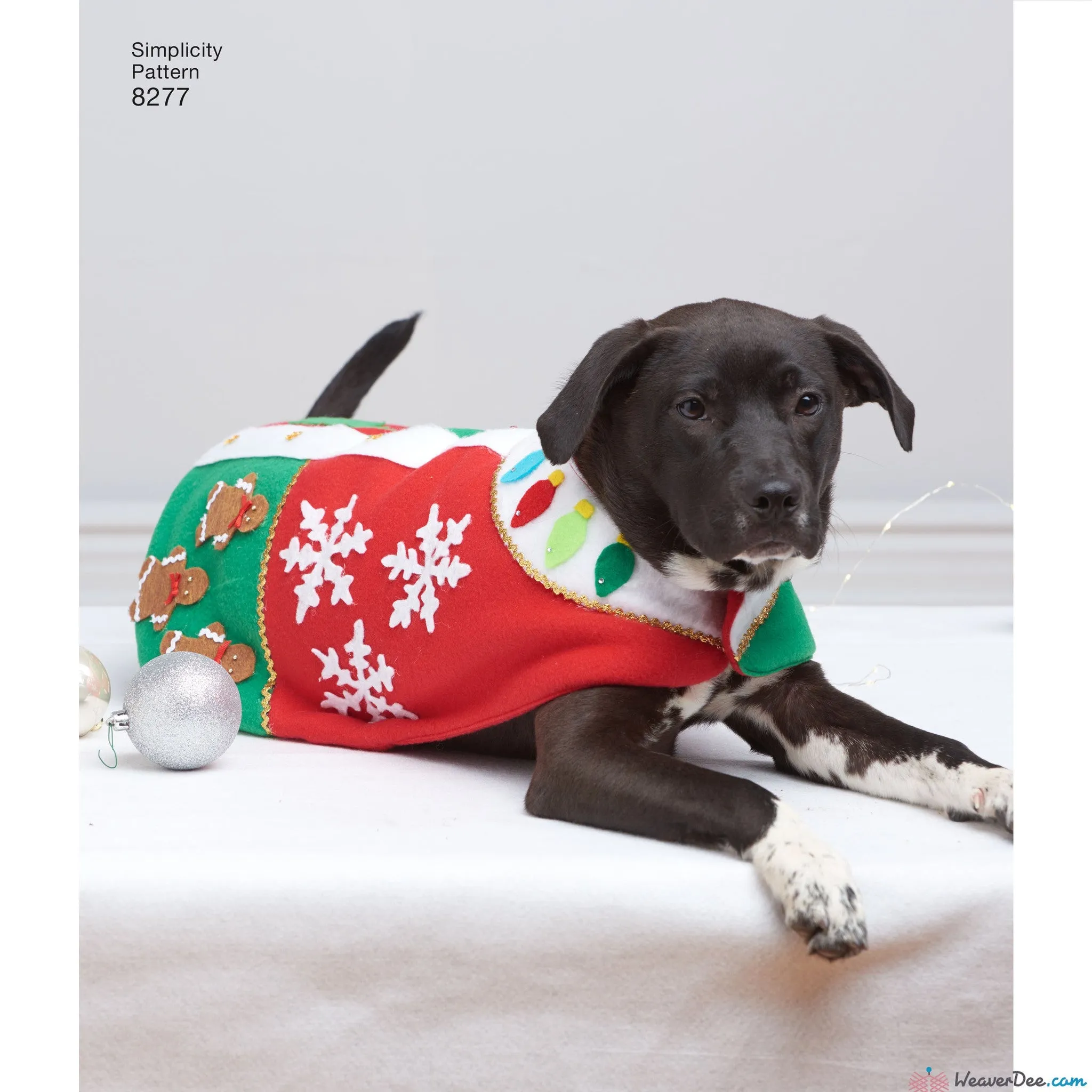 Simplicity Pattern S8277 Christmas / Holiday Theme Fleece Dog Coats & Hats in 3 Sizes