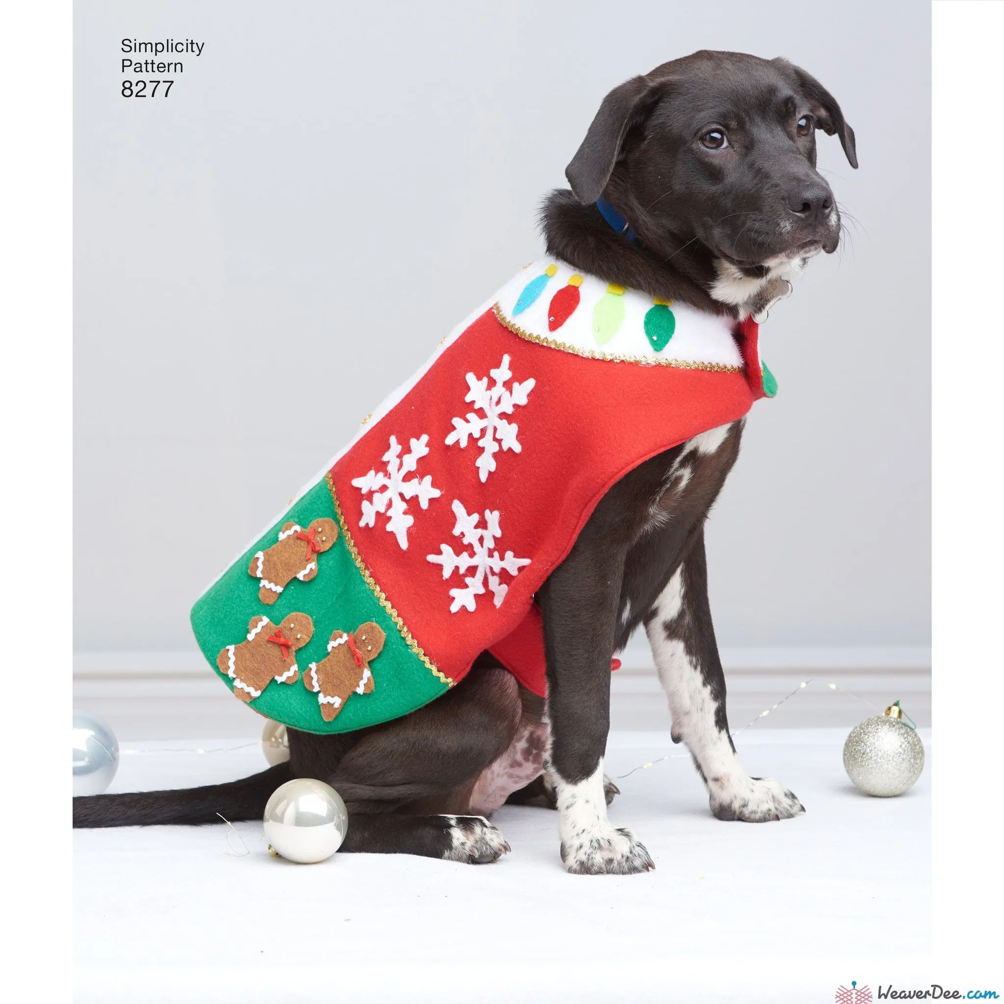 Simplicity Pattern S8277 Christmas / Holiday Theme Fleece Dog Coats & Hats in 3 Sizes