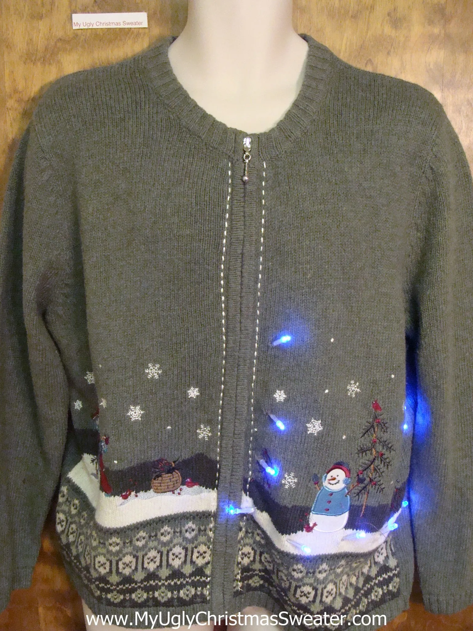 Snowman Winter Themed Light Up Ugly Christmas Jumper