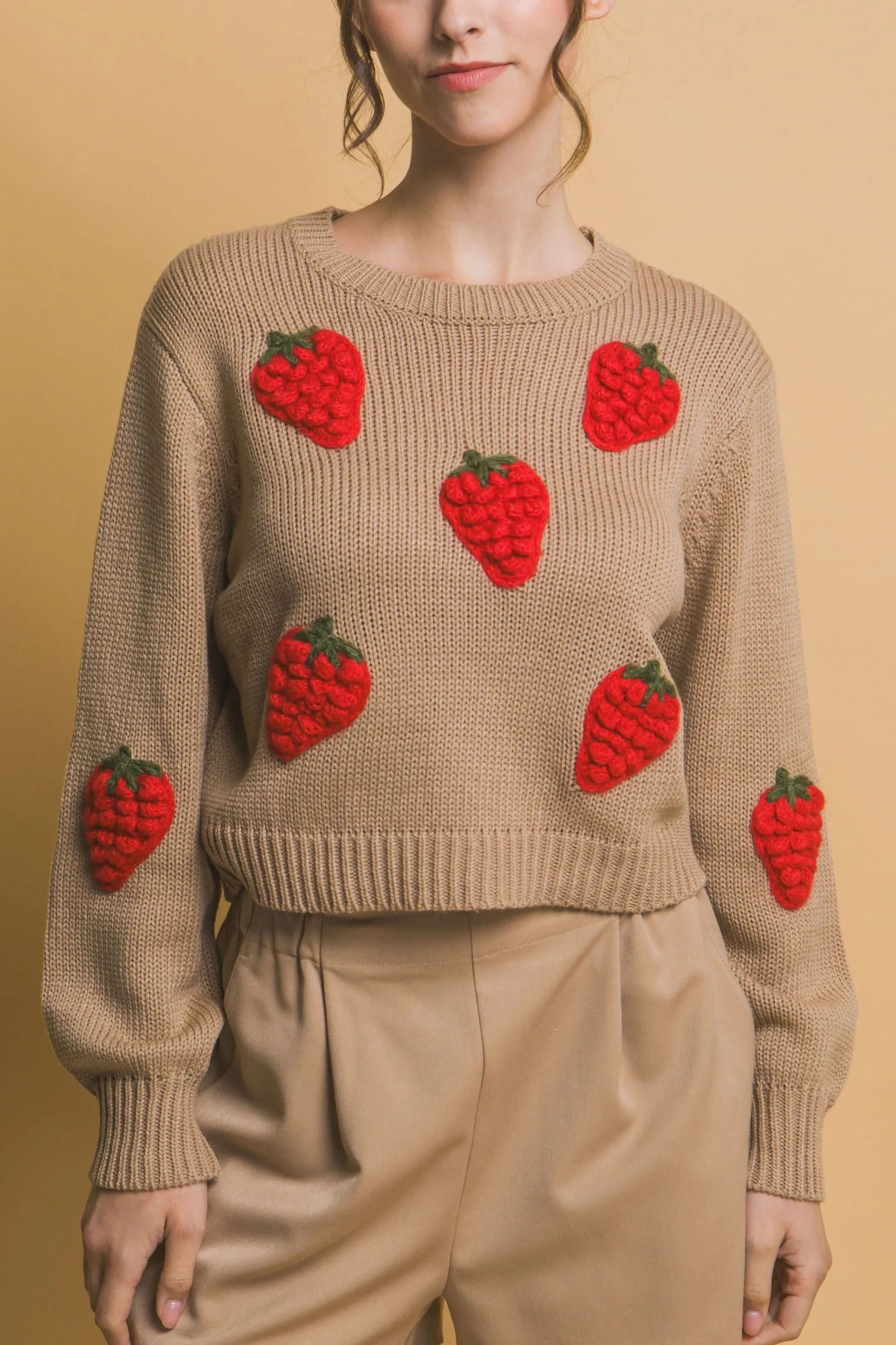 Strawberry Sweater in Khaki