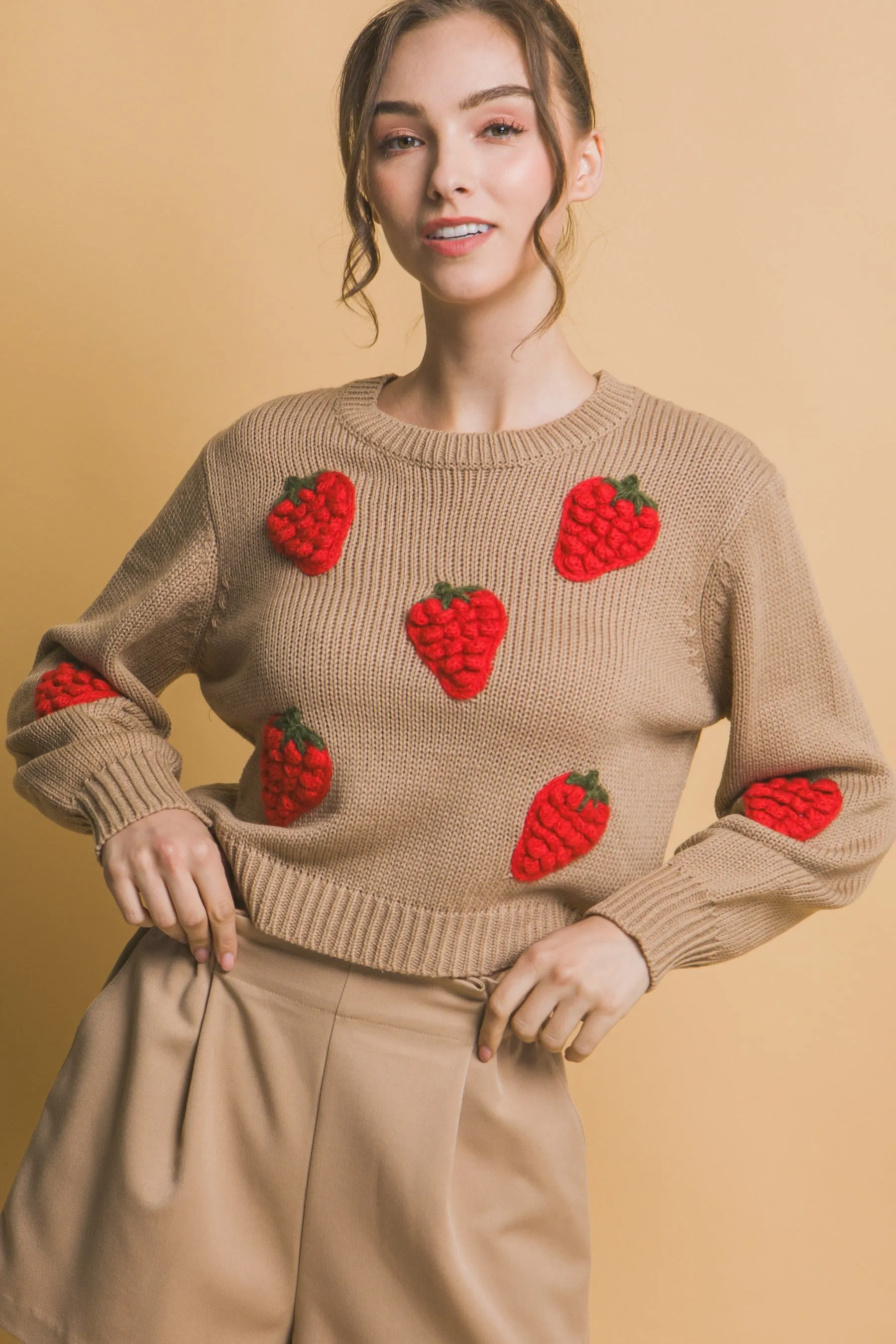 Strawberry Sweater in Khaki