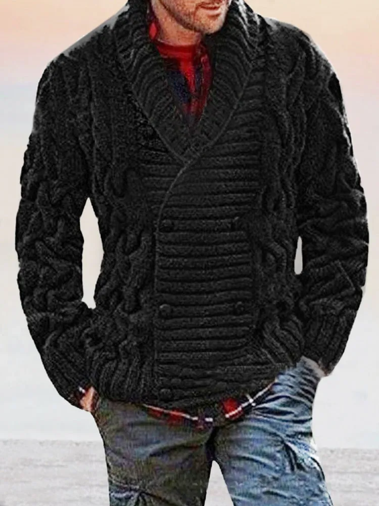 Stylish Double-breasted Sweater Coat