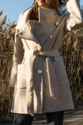 Tae Ivory Wool Short Coat