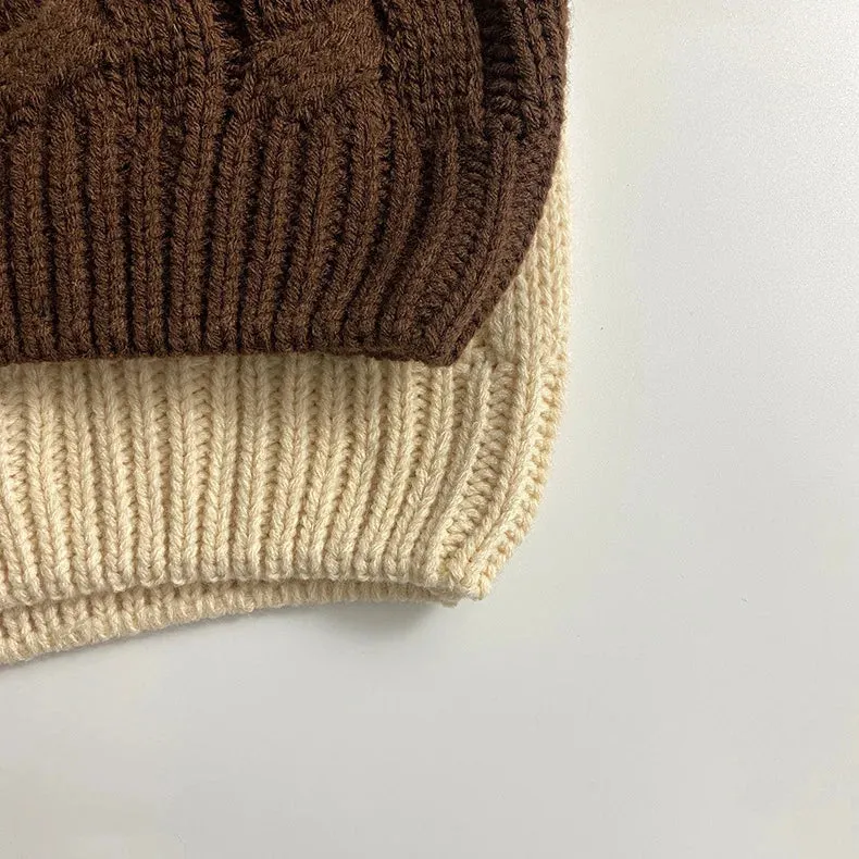 Thick Solid Cable Knit Turtleneck Sweater