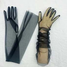 Trendy Transparent Ultra Thin Long Dress Gloves