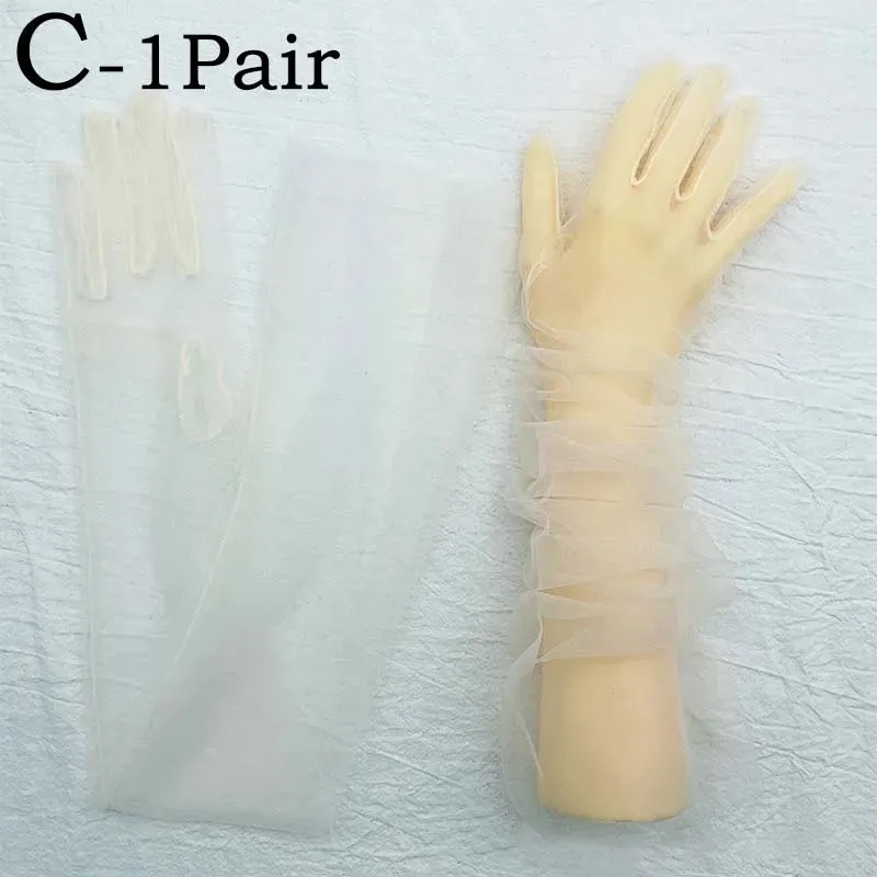 Trendy Transparent Ultra Thin Long Dress Gloves