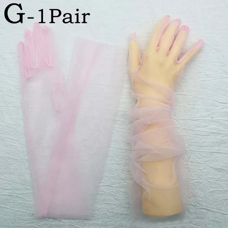 Trendy Transparent Ultra Thin Long Dress Gloves