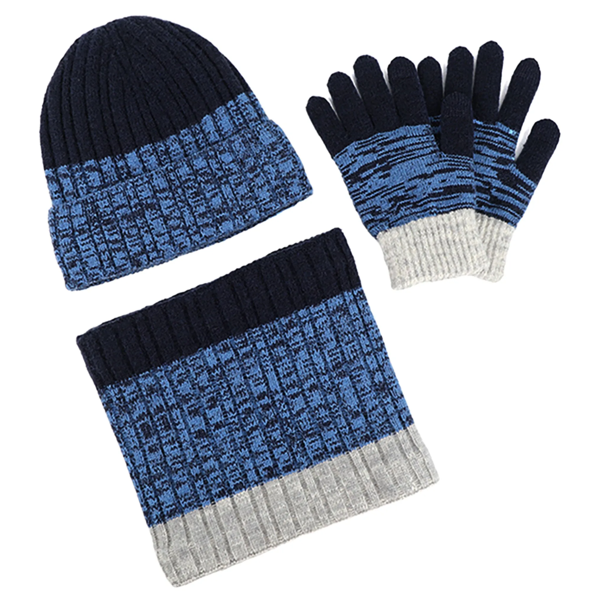 Unisex Winter Beanie Hat, Infinity Scarf and Glove Set