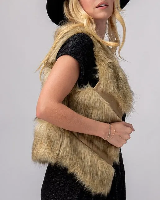 Vanity Fur Leather Stripe Fur Vest