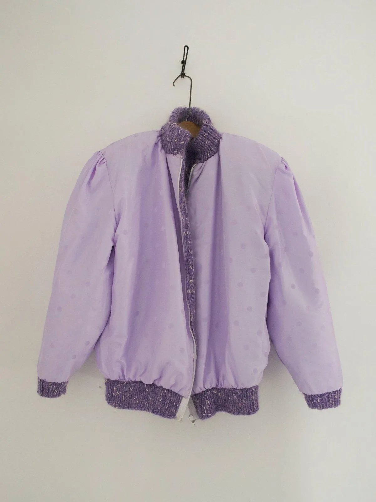 Vintage Lilac Mohair Speckle Knit Sweater Jacket