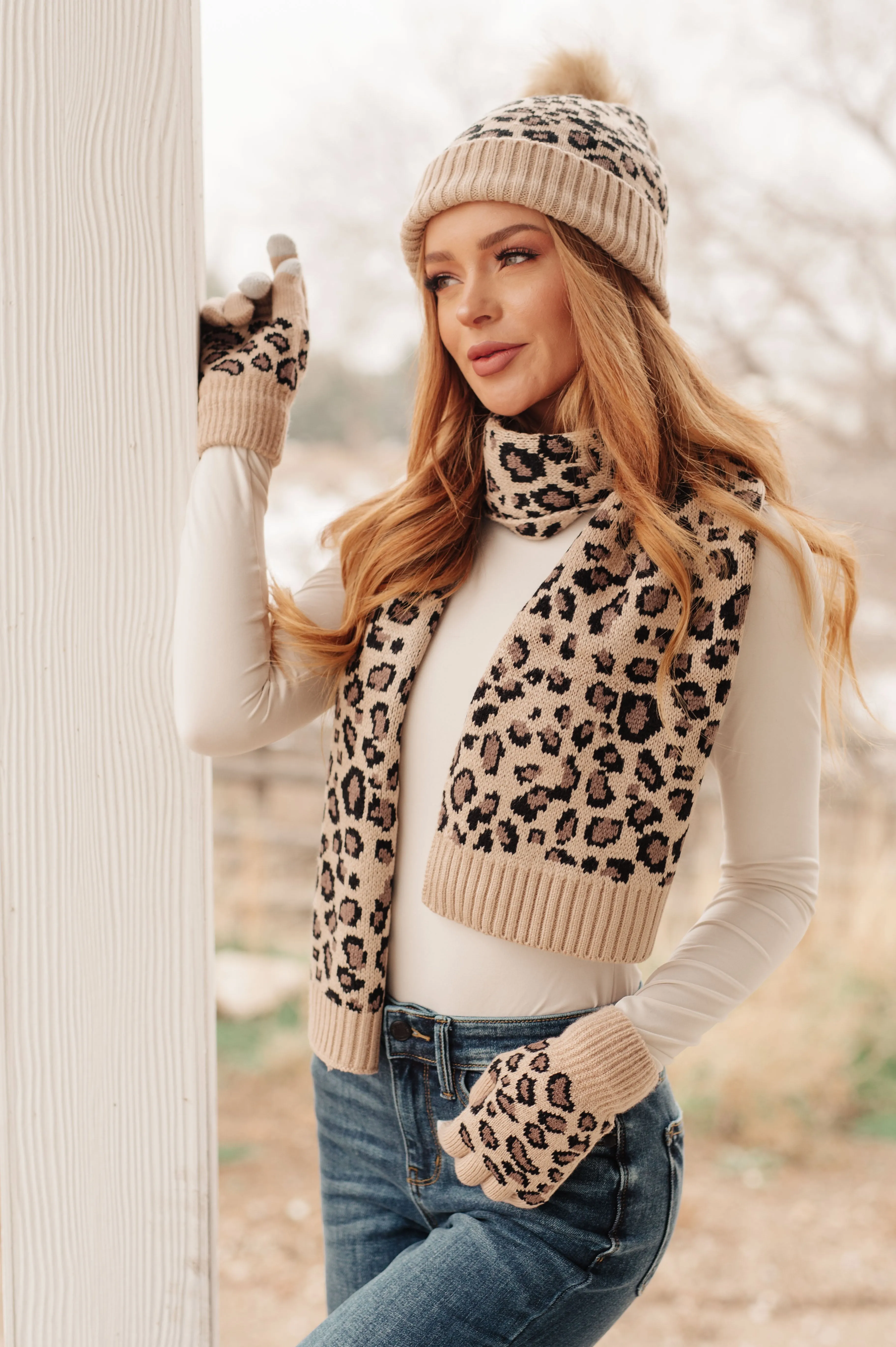 Warm in Spots Animal Print Winter Set