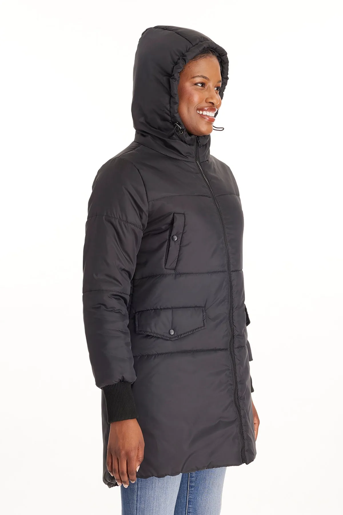 Waterproof Mid-Thigh Bomber Winter Coat