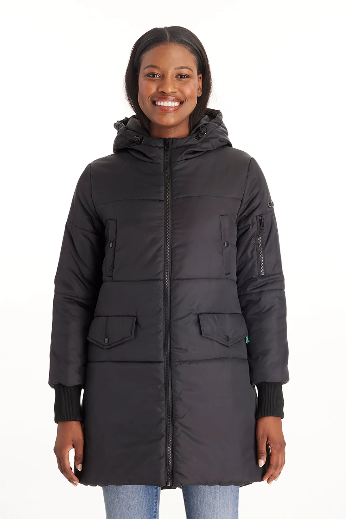 Waterproof Mid-Thigh Bomber Winter Coat