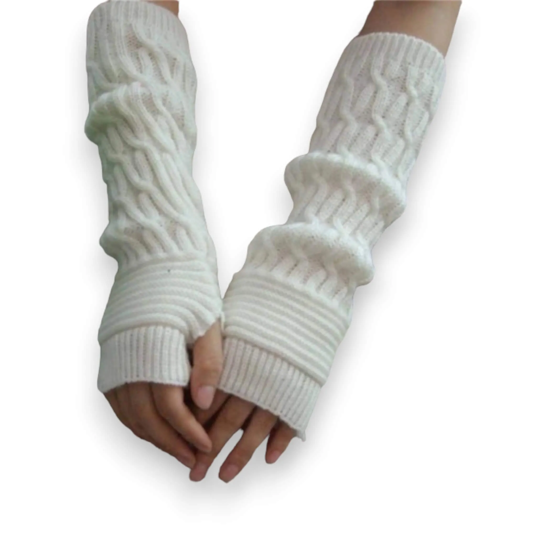 Winter Wool Long Arm Warmers Gloves