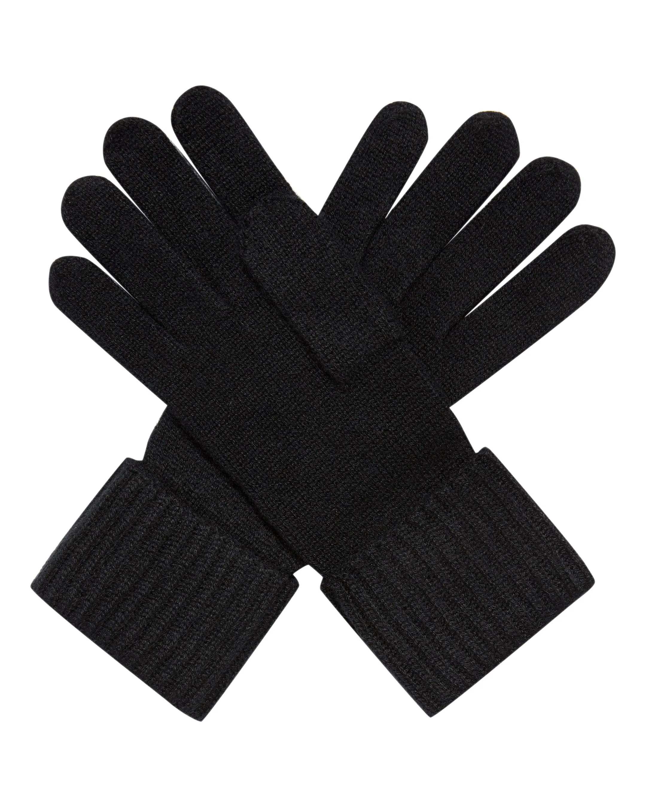 Women's Ribbed Cashmere Gloves Black