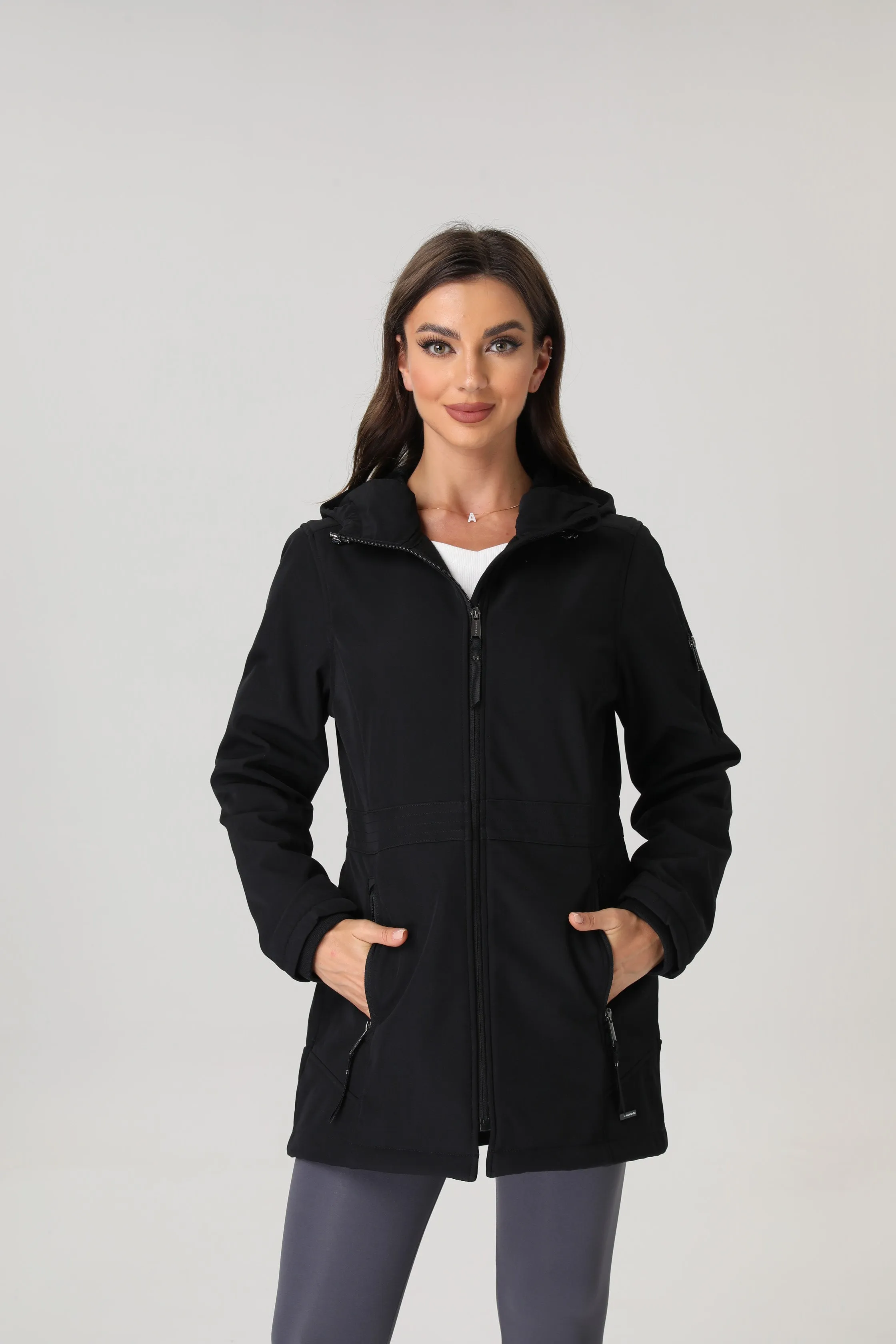 Women's Side Waist Detail Long Softshell Jacket