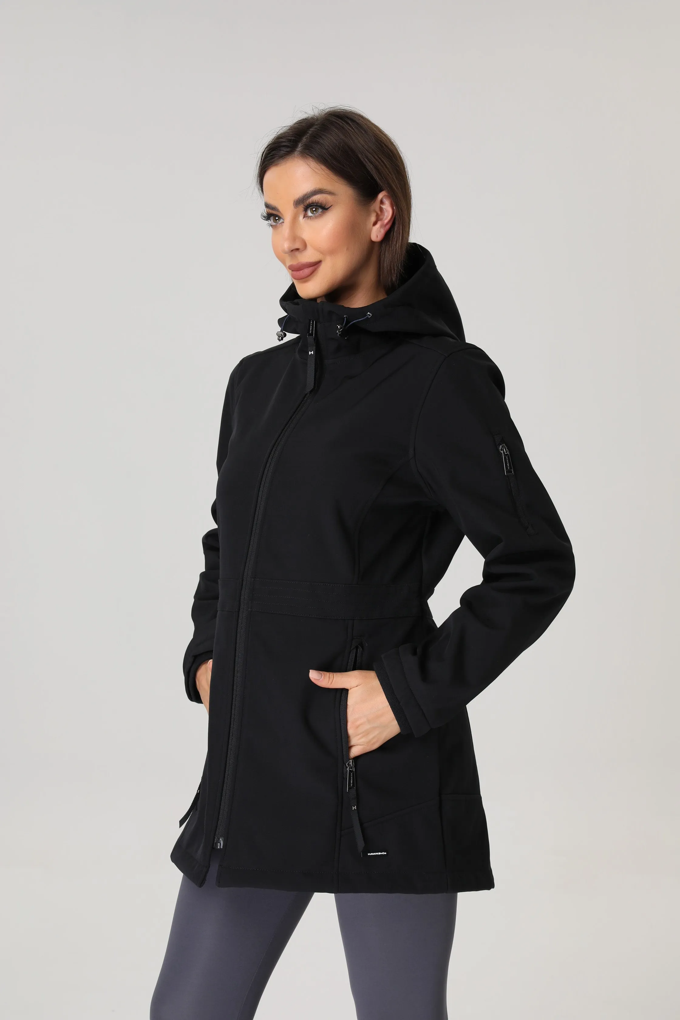 Women's Side Waist Detail Long Softshell Jacket